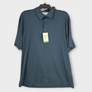 Chaps Golf Polo Men's XL Blue Short Sleeve Stretch Breathable NWT *Flaw Snag*